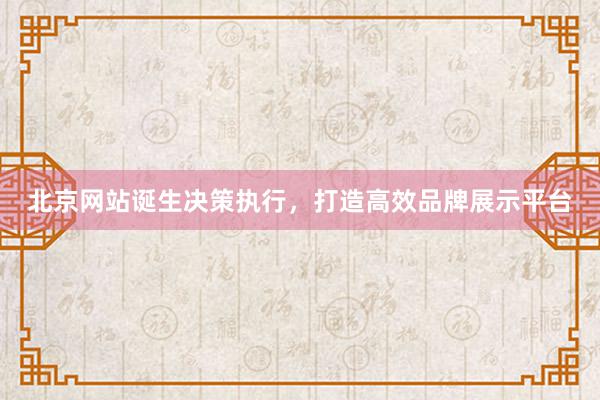 北京网站诞生决策执行，打造高效品牌展示平台